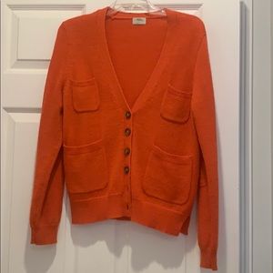 Orange knit cardigan